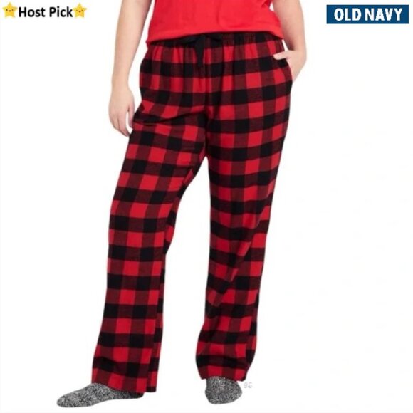 Old Navy Other - 🦋 OLD NAVY Flannel Pajama Pants - Red & Black Buffalo Plaid - Plus 4X - NWT